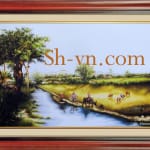 乡村风景画手工刺绣＝可愛的故鄉　14＝SHVN 1114 - 95cm x 130cm. (2)